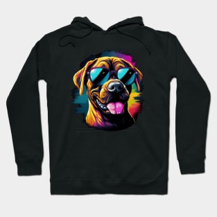 Retro Wave Boxer Dog Shirt Hoodie